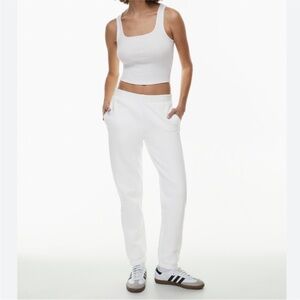 Aritzia TNA Cozy AF White High Rise Sweatpants Cotton Size Extra Small